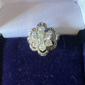 Antique man made diamond cocktail ring